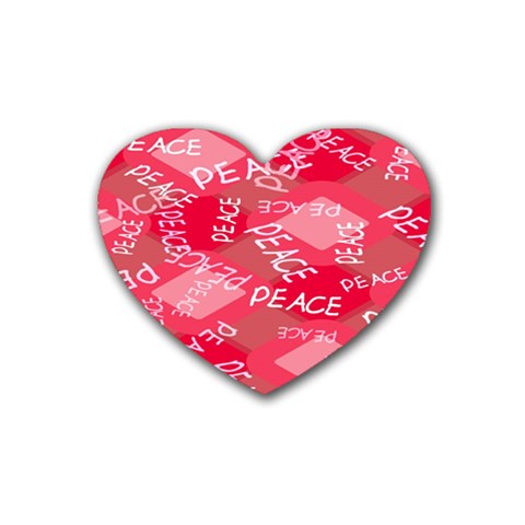 Background Peace Doodles Graphic Rubber Heart Coaster (4 pack) from UrbanLoad.com Front