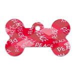 Background Peace Doodles Graphic Dog Tag Bone (One Side)
