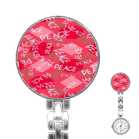Background Peace Doodles Graphic Stainless Steel Nurses Watch from UrbanLoad.com Front