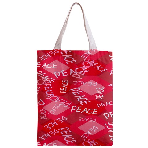 Background Peace Doodles Graphic Zipper Classic Tote Bag from UrbanLoad.com Front