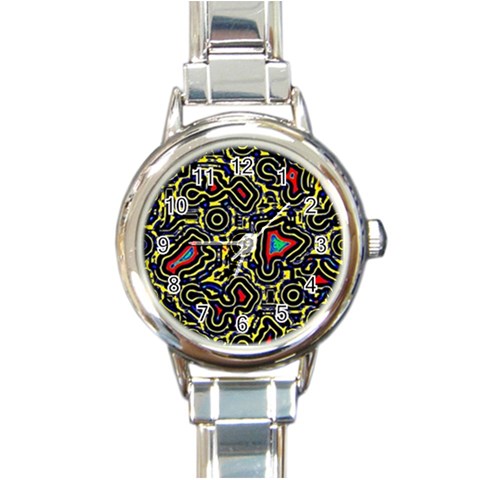 Background Graphic Art Round Italian Charm Watch from UrbanLoad.com Front