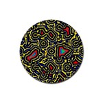 Background Graphic Art Rubber Round Coaster (4 pack)