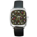 Background Graphic Art Square Metal Watch