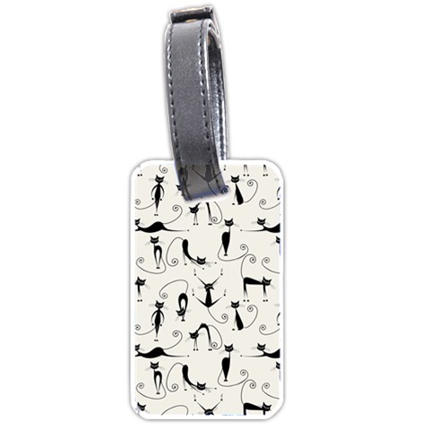 Pattern Cats Black Feline Kitten Luggage Tag (one side) from UrbanLoad.com Front