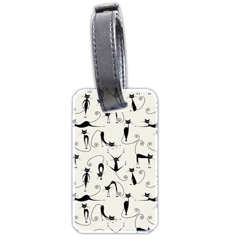 Pattern Cats Black Feline Kitten Luggage Tag (two sides) from UrbanLoad.com Front