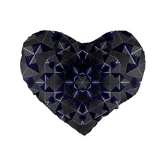 Kaleidoscope Geometric Pattern Standard 16  Premium Heart Shape Cushions from UrbanLoad.com Front