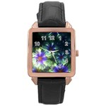 Fractalflowers Rose Gold Leather Watch 