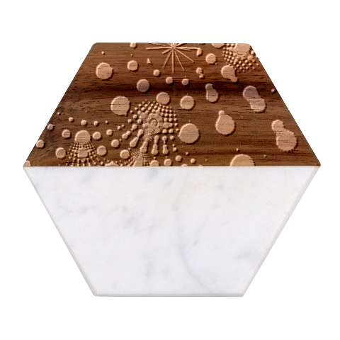 Digitalart Balls Marble Wood Coaster (Hexagon)  from UrbanLoad.com Front