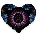 Digitalart Kaleidoscope Large 19  Premium Flano Heart Shape Cushions