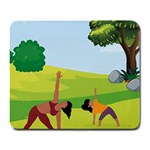 Mother And Daughter Yoga Art Celebrating Motherhood And Bond Between Mom And Daughter. Large Mousepad