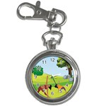 Mother And Daughter Yoga Art Celebrating Motherhood And Bond Between Mom And Daughter. Key Chain Watches