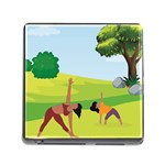 Mother And Daughter Yoga Art Celebrating Motherhood And Bond Between Mom And Daughter. Memory Card Reader (Square 5 Slot)