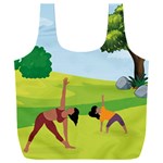 Mother And Daughter Yoga Art Celebrating Motherhood And Bond Between Mom And Daughter. Full Print Recycle Bag (XXL)