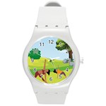 Mother And Daughter Y Round Plastic Sport Watch (M)