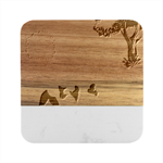 Mother And Daughter Y Marble Wood Coaster (Square)
