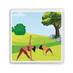 Mother And Daughter Yoga Art Celebrating Motherhood And Bond Between Mom And Daughter. Memory Card Reader (Square)