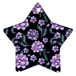 Elegant purple pink peonies in dark blue background Star Ornament (Two Sides)