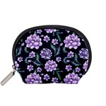 Elegant purple pink peonies in dark blue background Accessory Pouch (Small)