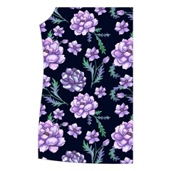Elegant purple pink peonies in dark blue background Women s Button Up Vest from UrbanLoad.com Front Right