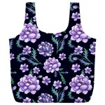 Elegant purple pink peonies in dark blue background Full Print Recycle Bag (XXL)