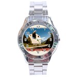  Us ventag eagles Travel Poster Graphic Style Redbleuwhite  Stainless Steel Analogue Watch