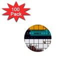 Abstract Statistics Rectangles Classification 1  Mini Buttons (100 pack) 