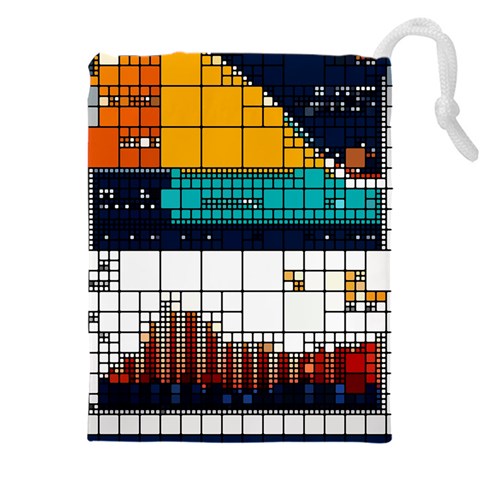 Abstract Statistics Rectangles Classification Drawstring Pouch (4XL) from UrbanLoad.com Front