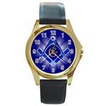 SCsunburst_12 Round Gold Metal Watch