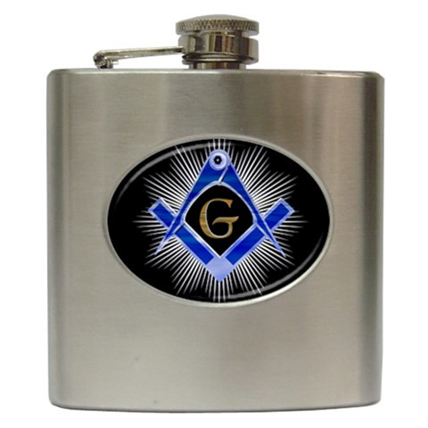 SCsunburst_12 Hip Flask (6 oz) from UrbanLoad.com Front