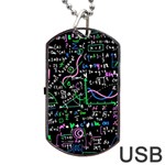 Math-linear-mathematics-education-circle-background Dog Tag USB Flash (One Side)