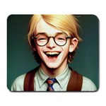 Schooboy With Glasses Large Mousepad