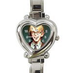Schooboy With Glasses Heart Italian Charm Watch