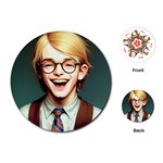 Schooboy With Glasses Playing Cards Single Design (Round)