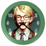 Schooboy With Glasses Color Wall Clock