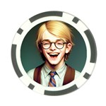 Schooboy With Glasses Poker Chip Card Guard (10 pack)