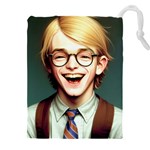 Schooboy With Glasses Drawstring Pouch (5XL)