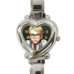 Schooboy With Glasses 2 Heart Italian Charm Watch