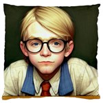 Schooboy With Glasses 2 Large Cushion Case (Two Sides)