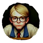 Schooboy With Glasses 2 Large 18  Premium Flano Round Cushions