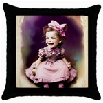 Cute Adorable Victorian Gothic Girl 17 Throw Pillow Case (Black)