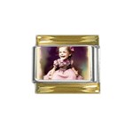 Cute Adorable Victorian Gothic Girl 17 Gold Trim Italian Charm (9mm)