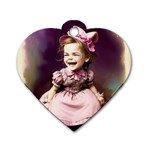 Cute Adorable Victorian Gothic Girl 17 Dog Tag Heart (One Side)