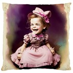 Cute Adorable Victorian Gothic Girl 17 Large Premium Plush Fleece Cushion Case (Two Sides)