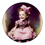 Cute Adorable Victorian Gothic Girl 17 Round Glass Fridge Magnet (4 pack)