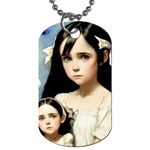 Victorian Girl With Long Black Hair And Doll Dog Tag (One Side)