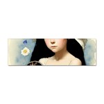 Victorian Girl With Long Black Hair And Doll Sticker Bumper (100 pack)