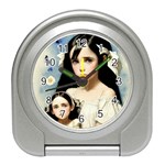 Victorian Girl With Long Black Hair And Doll Travel Alarm Clock