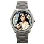 Victorian Girl With Long Black Hair And Doll Sport Metal Watch