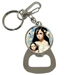 Victorian Girl With Long Black Hair And Doll Bottle Opener Key Chain