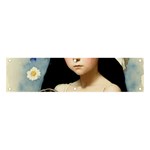 Victorian Girl With Long Black Hair And Doll Banner and Sign 4  x 1 